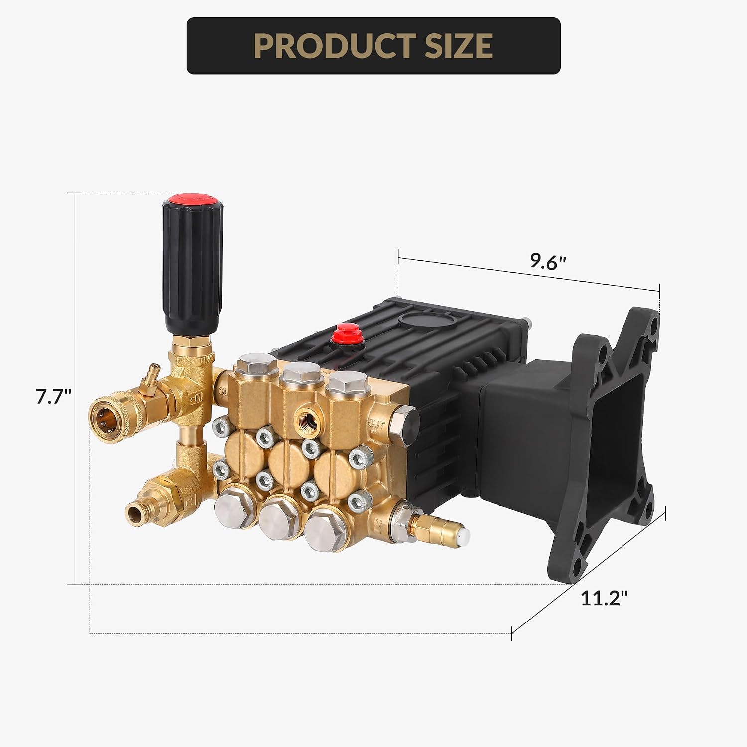 Pressure Washer Pump, 4000 PSI 4.0 GPM, 1 in Shaft Horizontal Plunger, Replacement Power Washer Pumps Kit, Parts Washer Pump, Compatible with Simpson, Ryobi, Subaru, Craftsman