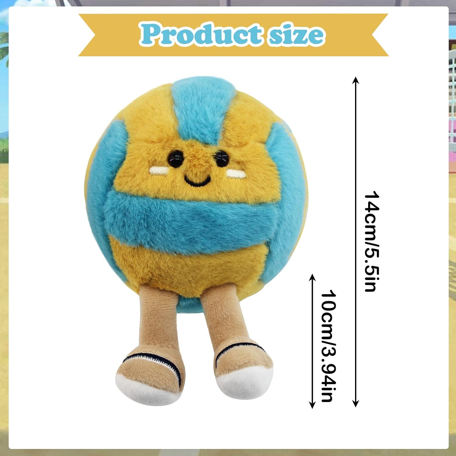 Cute Volleyball Smiley Plush Keychain Gift for Team,Soft Sport Stuffed Plush Pendant,Volleyball Players Party Favors
