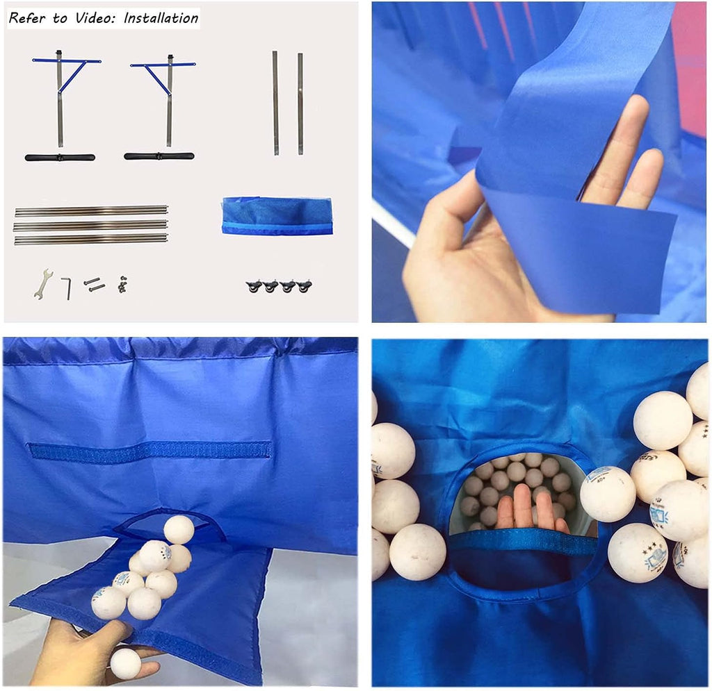 Table Tennis Ball Recycle Equipment, 92'L x 18'W x 54'H, Stainless Steel Frames & Metal Wheels