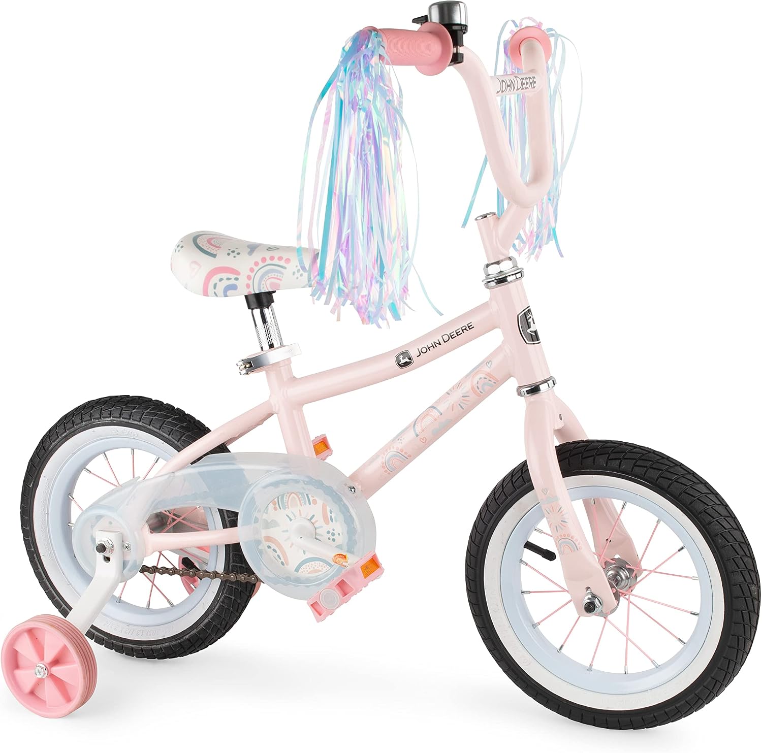John Deere Beginner Toddler Bike – 12 Inch Boys and Girls Bike — Clouds — Sturdy and Lightweight Kids Bikes for Ages 3 and Up — Toddler Bike with Adjustable Handle Bars and Seat