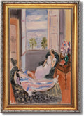 Large Framed Interior with Two Figures Open Window By Henri Matisse Canvas Wall Art Poster Oil Paintings Reproduction Classic Colorful European Artwork Prints for Bedromo Home Decor 24x36inch