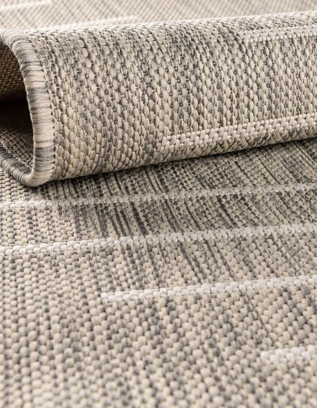 Unique Loom Outdoor Modern Collection Area Rug - Tambor (7' 1' Square, Gray/ Ivory)