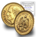 1918-1948 (Random Year) Mexican 1/4 Hidalgo Gold 2.5 Pesos Coin Brilliant Uncirculated with Certificate of Authenticity - Moneda de Oro Puro 2.5 MX BU