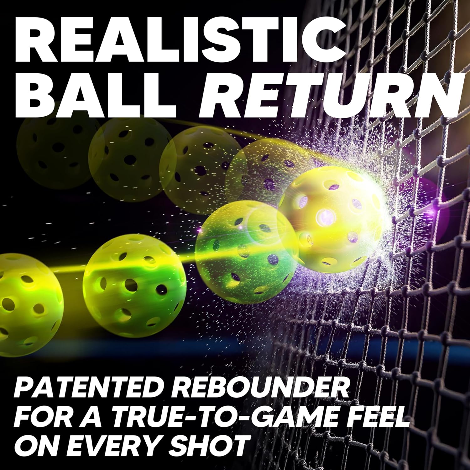 Pickleball Rebound Net Training Equipment Aid, Adjustable Angle & Easy Setup - Perfect Your Forehands Backhands Dinks Volleys Accuracy Coordination Kitchen Control