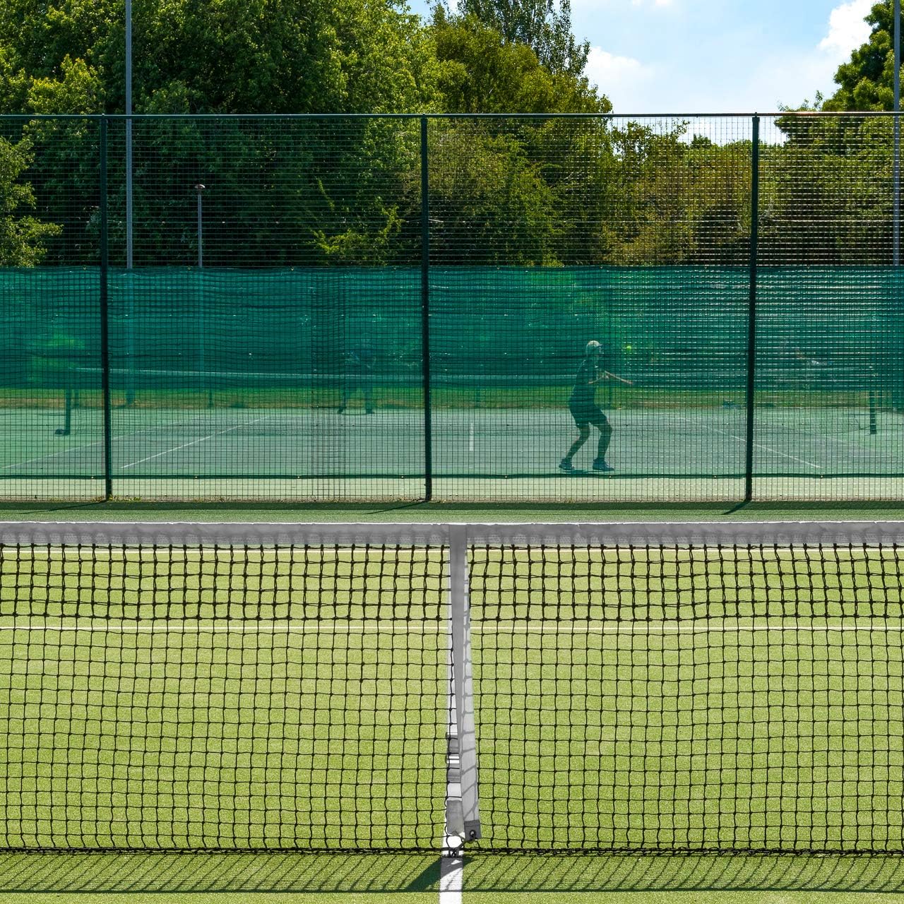 Vermont Tennis Court Wind Screen - 50% Shade | 6' x 60 or 6' x 40' Tennis Court Shade Cover – Green, Navy or Black [Optional Logo]