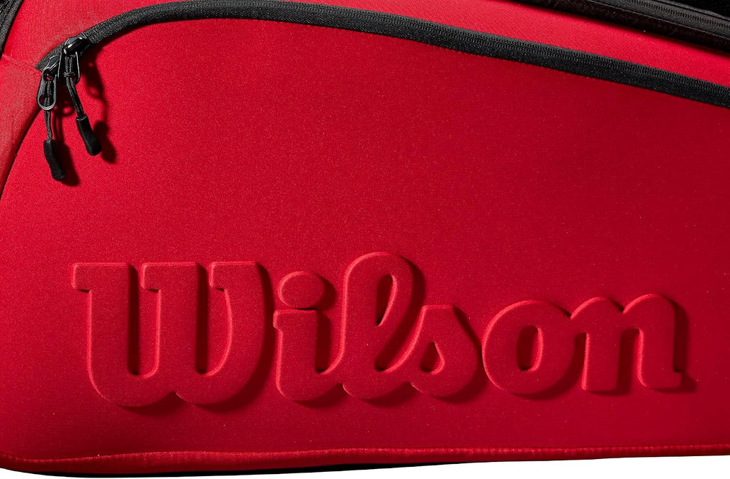 Wilson Clash V2 Super Tour Tennis Racket Bag - Red/Black, Holds up to 15 Rackets