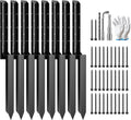 VIVOSUN Fence Post Repair Kit, Heavy-Duty Ground Spike with Gloves for Repairing Tilted or Broken Wood Posts (8 Pack, Black)