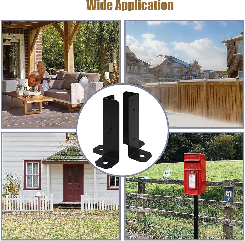 Heavy Duty Half Column Base with Installation Kit Adjustable Wood Fence Post Brackets, Wooden Mailbox Railing Stand Base(8pack)