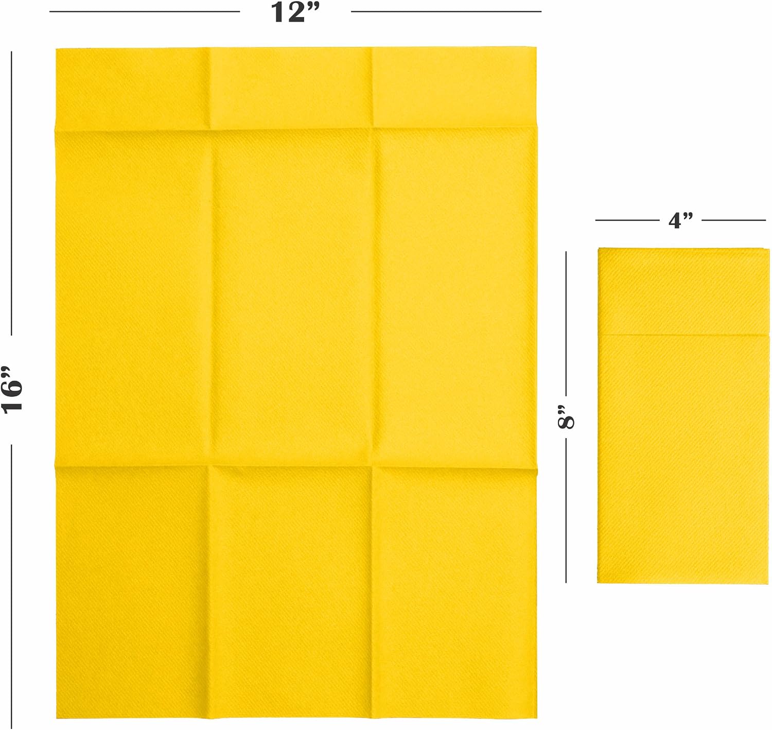 Disposable Linen-Feel Dinner Napkins with Built-in Flatware Pocket, 500-Pack YELLOW Prefolded Cloth Like Paper Napkins For Dinner, Wedding Or Party