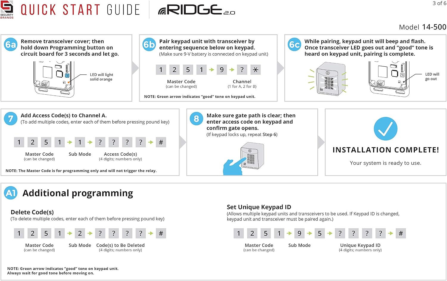 Keypad Access Control AAS Ridge Gate Exterior Digital KEYPAD Wireless with Transceiver