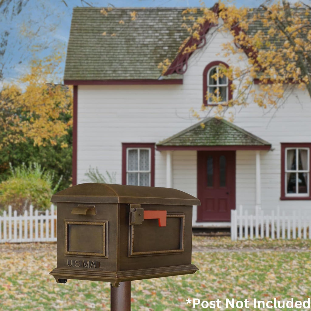 Special Lite Traditional Curbside Mailbox - Copper Aluminum Mailbox for Post Mount - SCT-1010-CP