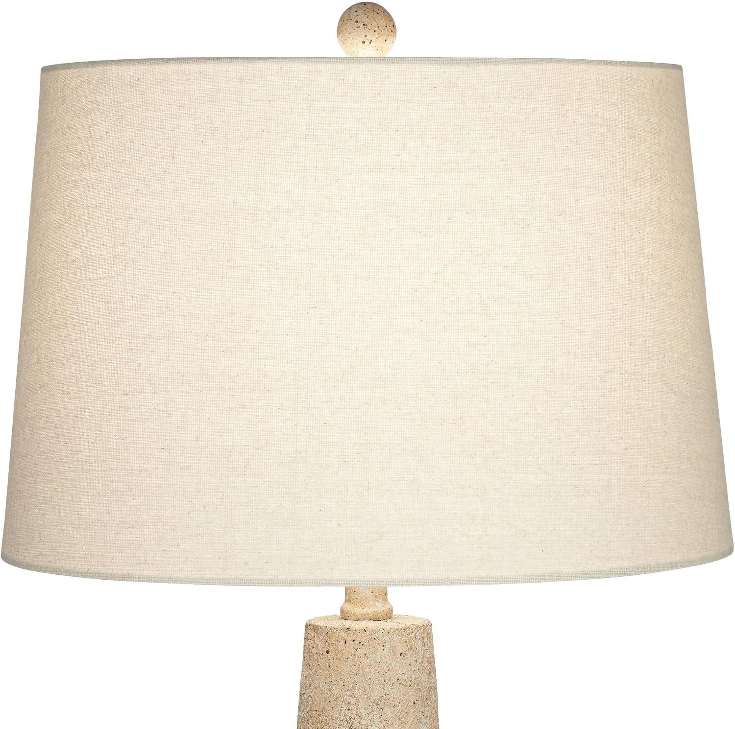 360 Lighting Cozumel 26 3/4' Tall Geometric Rustic Mid Century Modern Coastal Table Lamps Set of 2 Beige Living Room Bedroom Bedside Nightstand House Office Home Reading Off-White Shade