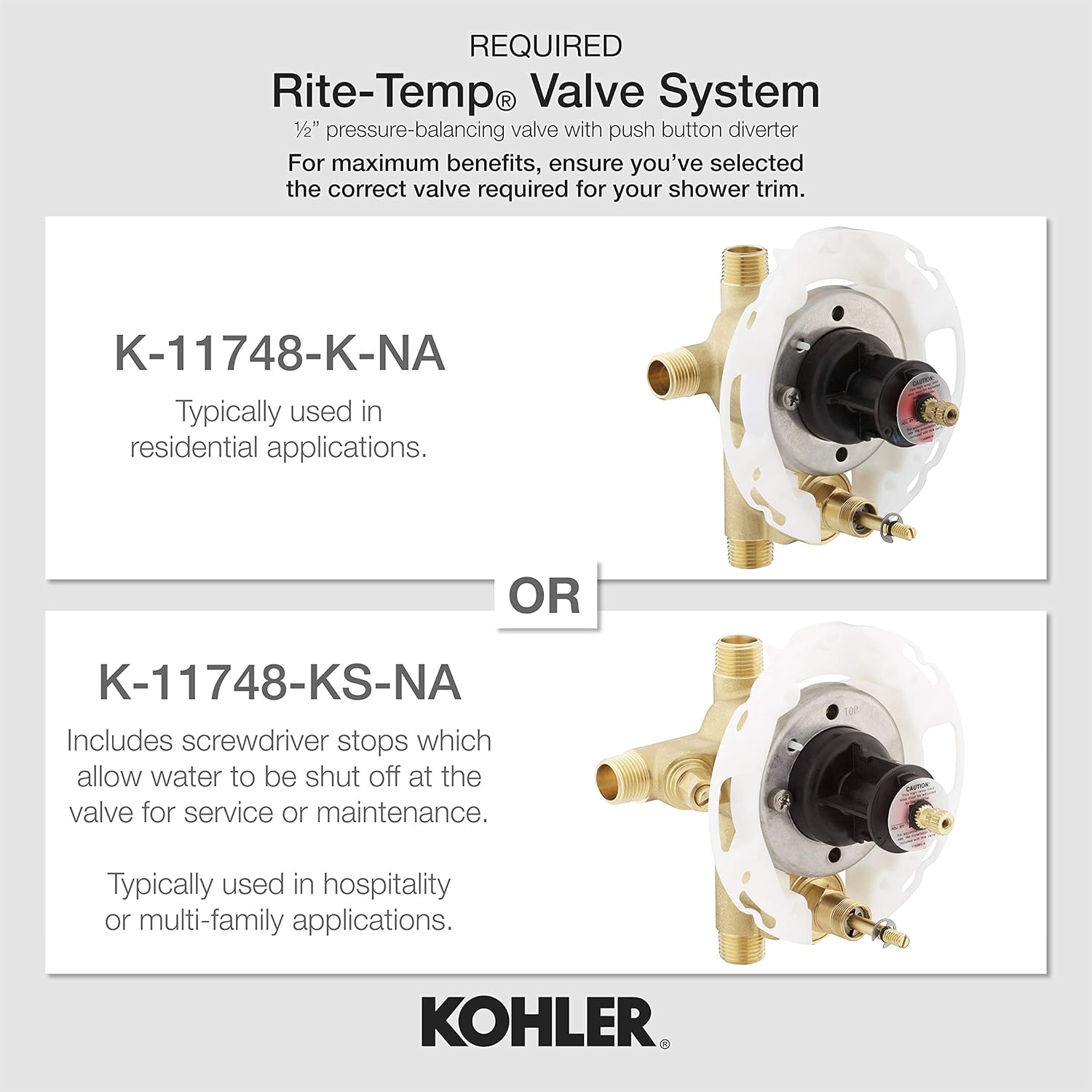 Purist® Rite-Temp® pressure-balancing valve trim with lever handles, valve not included