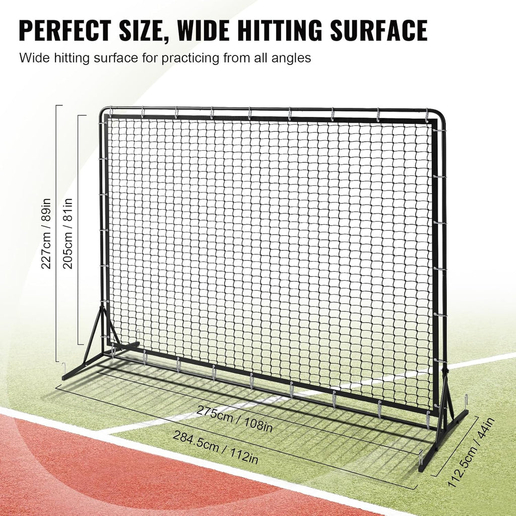 9.4ft x 7.4ft Tennis Rebounder Net, Tennis Rebounder Trainer, Multi-Sport Training Bounce Back Net for Tennis, Baseball, Lacrosse, Hockey, Softball, Pickleball, Ball, for Backyard and Indoor & Outdoor