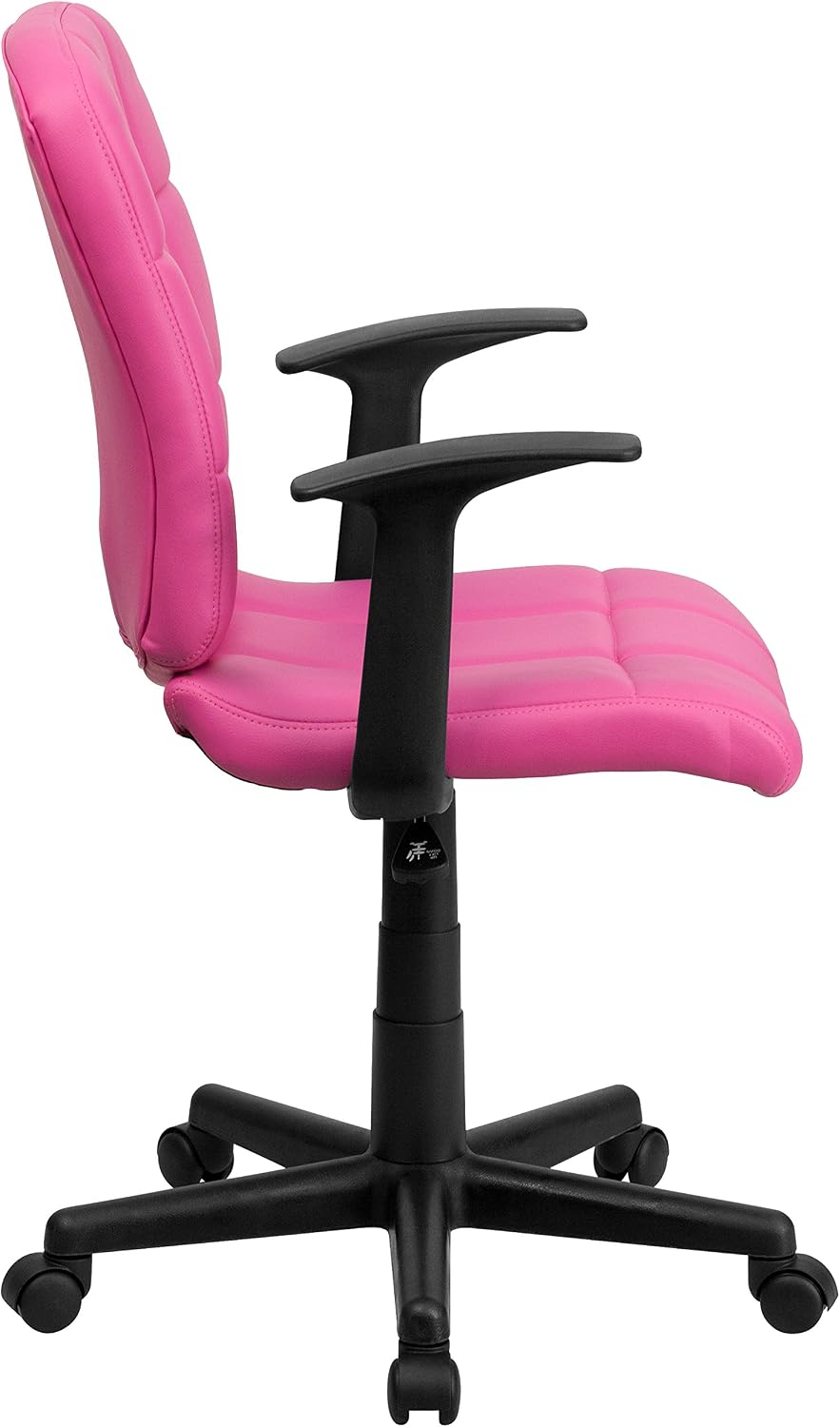 Flash Furniture Clayton Mid-Back Pink Quilted Vinyl Swivel Task Office Chair with Arms