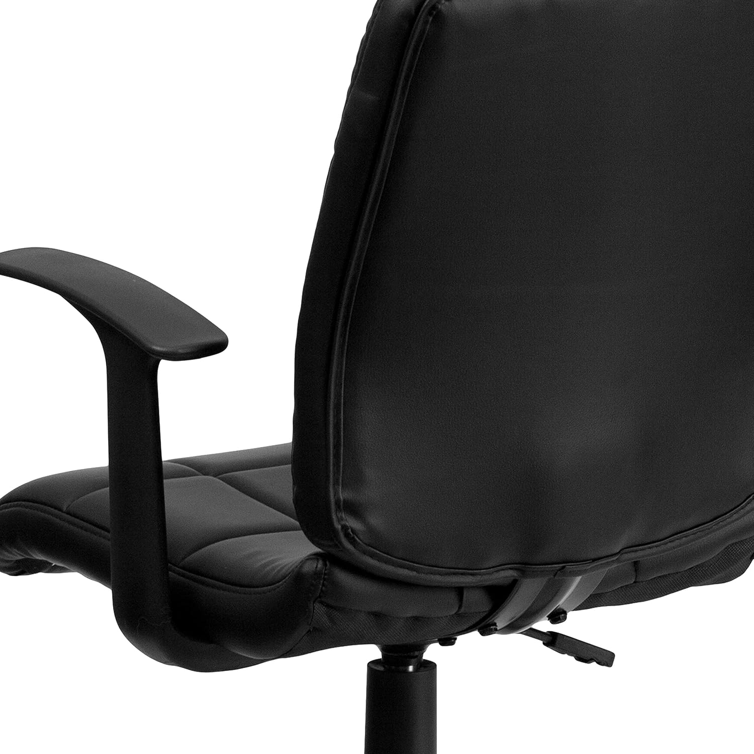Flash Furniture Clayton Mid-Back Black Quilted Vinyl Swivel Task Office Chair with Arms