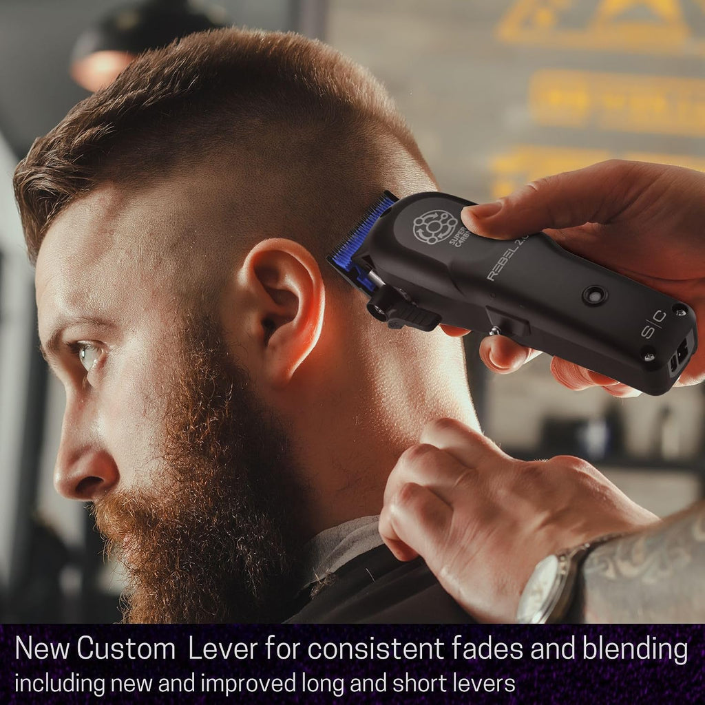 Stylecraft Rebel 2.0 Hair Clipper, Super C4RBN Motor with DLC and Ceramic Blades, USB-C Rechargeable, Cord/Cordless Haircutting