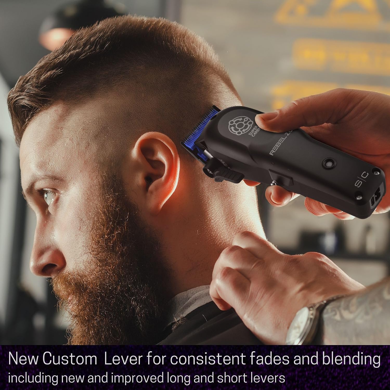 Stylecraft Rebel 2.0 Hair Clipper, Super C4RBN Motor with DLC and Ceramic Blades, USB-C Rechargeable, Cord/Cordless Haircutting