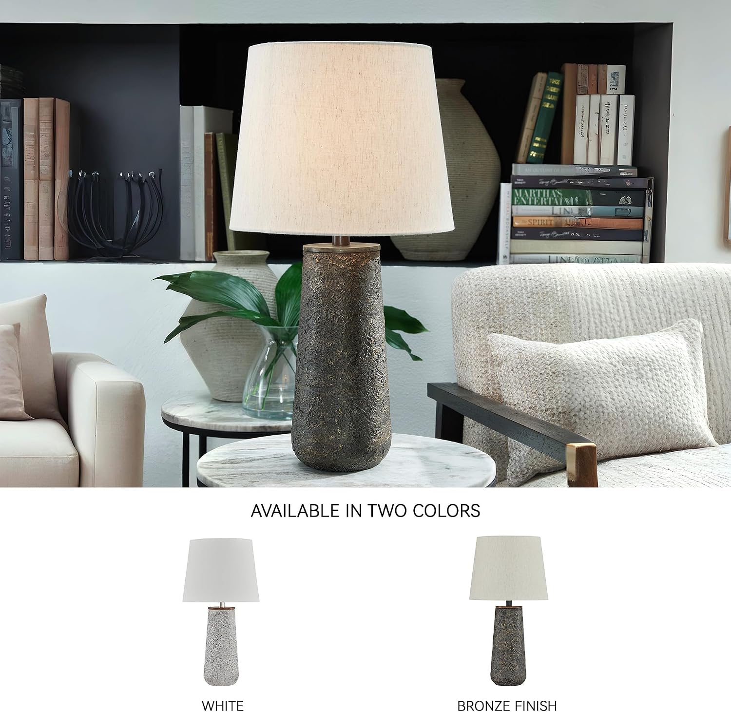 Signature Design by Ashley Chaston Casual Modern Table Lamp Set, 2 Count, Antique Bronze Finish