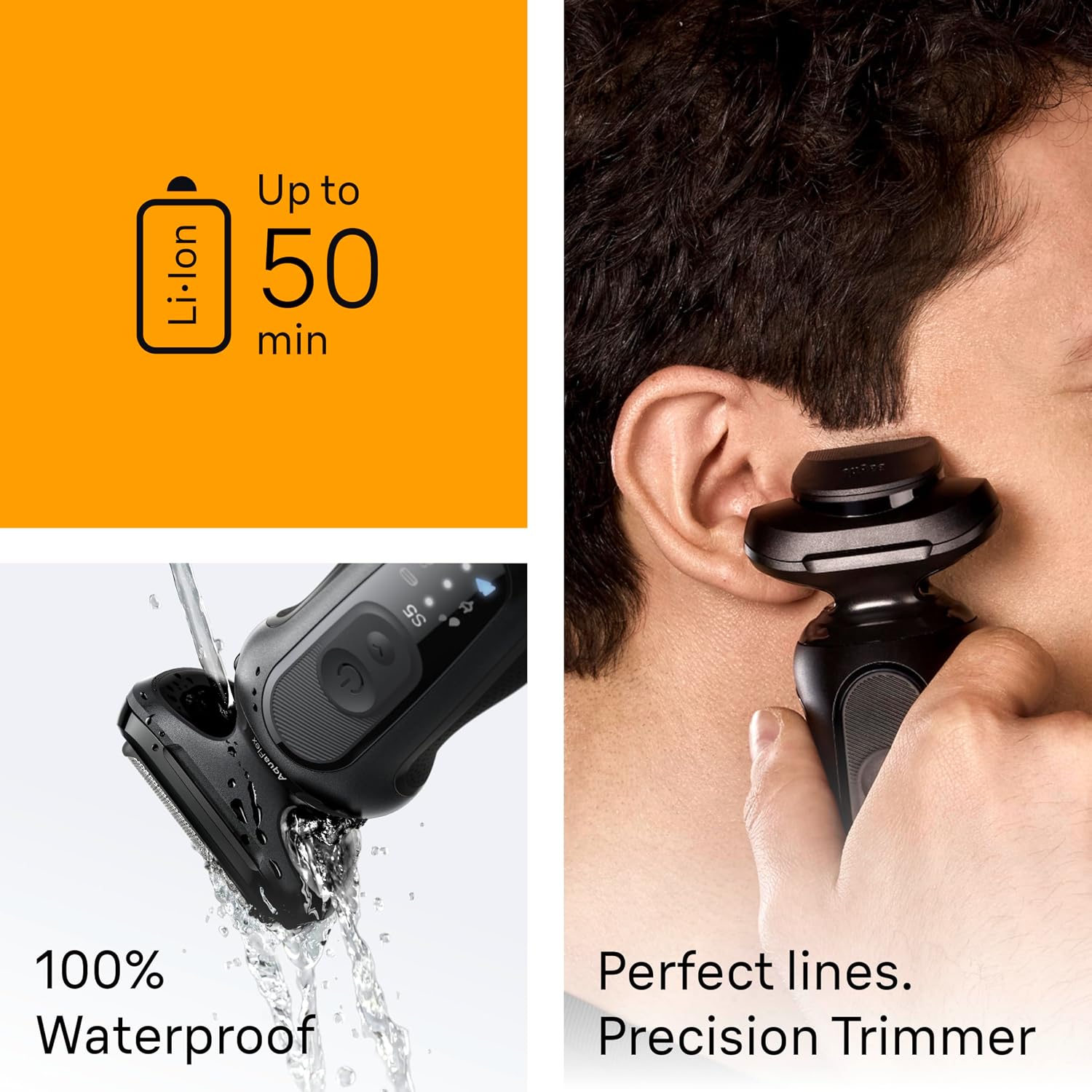 Braun Series 5 Electric Shaver for Men, Wet & Dry Foil Razor, Precision Trimmer Attachment, Body Groomer Attachment, Charging Stand, Travel Case, Black 5155cs