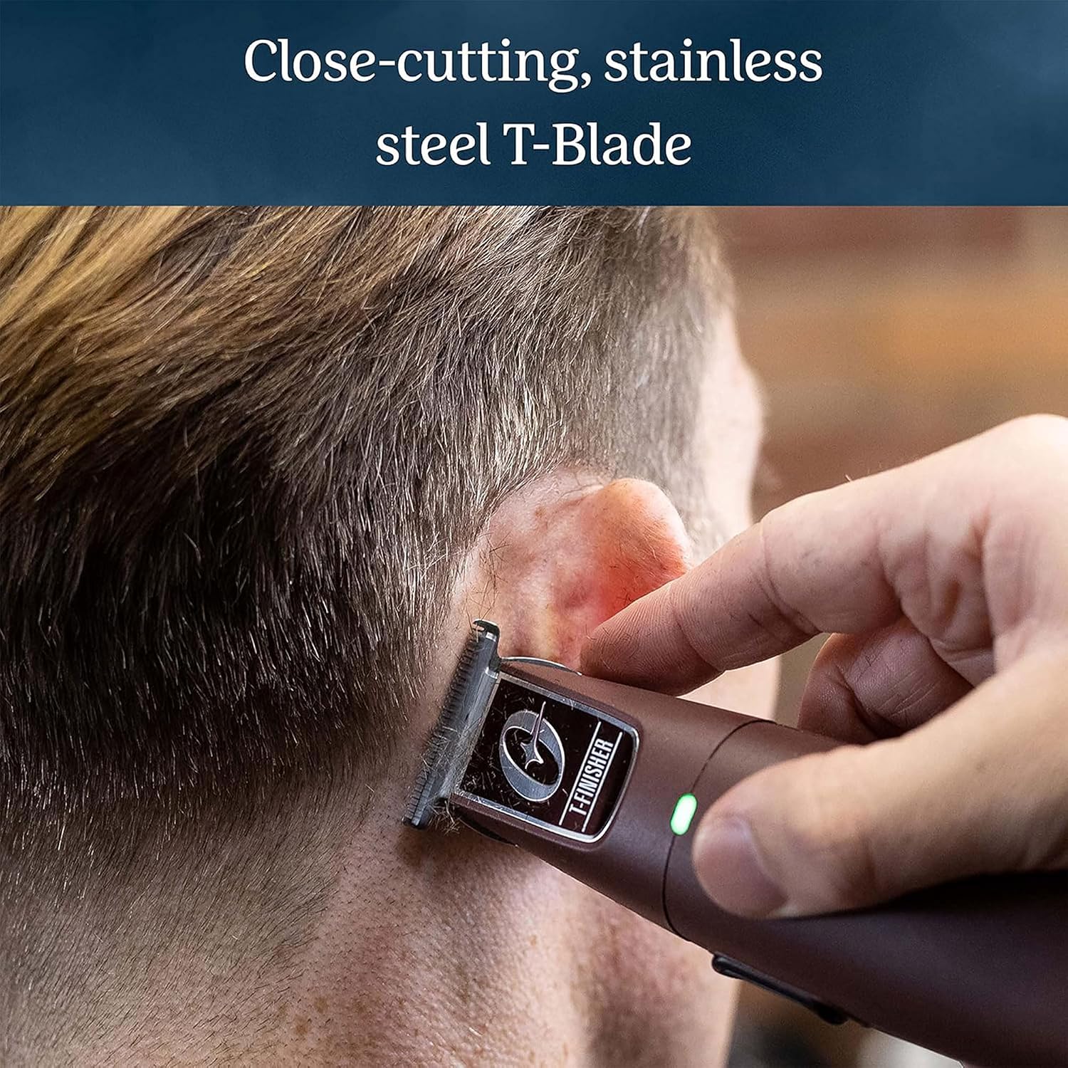 Oster Professional Cordless Hair Trimmer with Rechargeable Battery and Ergonomic Design, T-Finisher T-Blade Trimmer, Burgundy