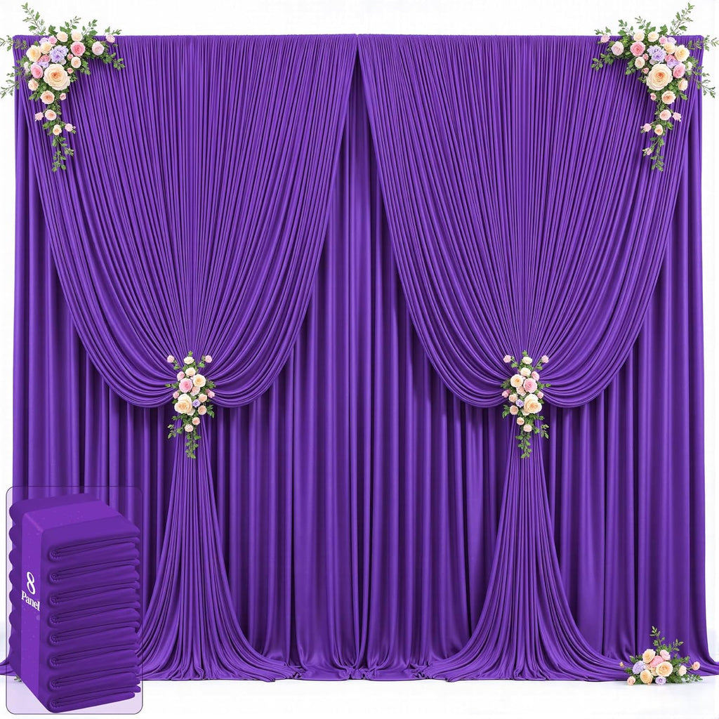 40ft x 12ft Purple Backdrop Curtains Wrinkle Free Backdrop Curtain for Wedding Parties Purple Fabric Backdrops Drapes Back Drop Cloth Bridal Shower Stage Curtains Wedding Decorations for Reception