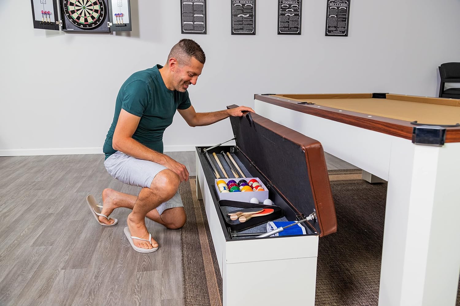 Hathaway Pool Table Combo Set with Benches