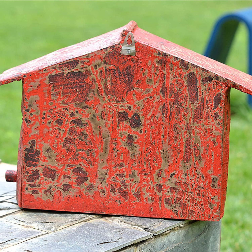 Suggestion Box Ballot Box Drop Box Vintage Wooden Outside Wall Mount Post Box Mailbox Letterbox Photography Props Mural Wedding Bar Cafe Window Display 40x26x14cm (Color : B)