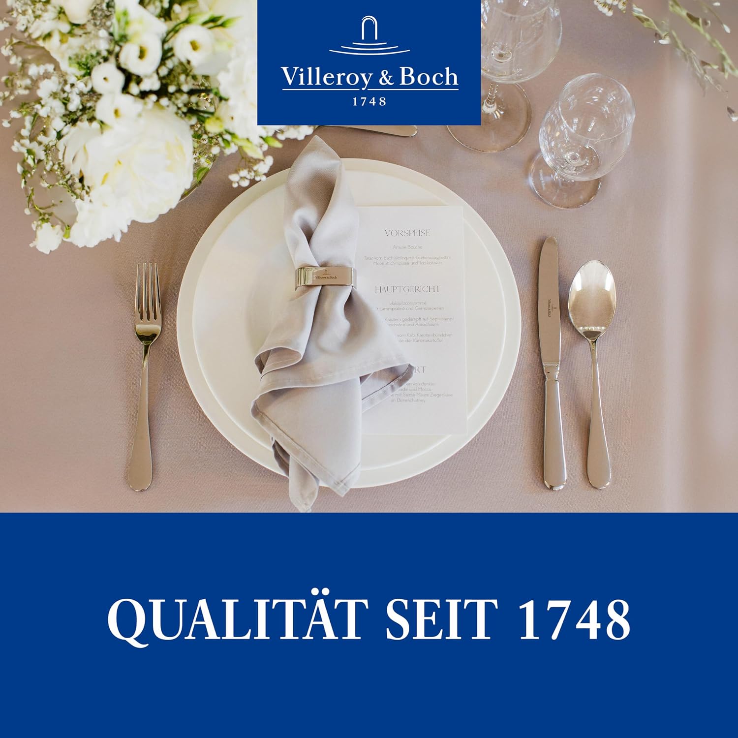 Villeroy & Boch – Oscar Cutlery Set 24 Pieces for 6 People, Dishwasher Safe, Rustproof, Knife, Fork, Spoon, Luxury Cutlery Set, Dinner, 18/10 Stainless Steel