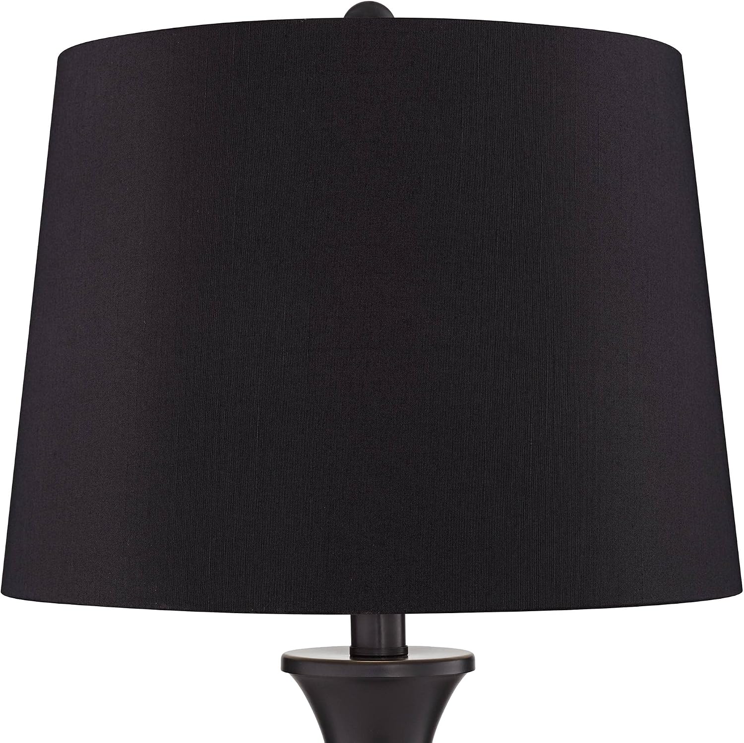 Regency Hill Traditional Table Lamps 25' Tall Set of 2 with USB Charging Port Bronze Metal LED Touch On Off Black Faux Silk Drum Shade for Bedroom Living Room House Home Desk Bedside Office