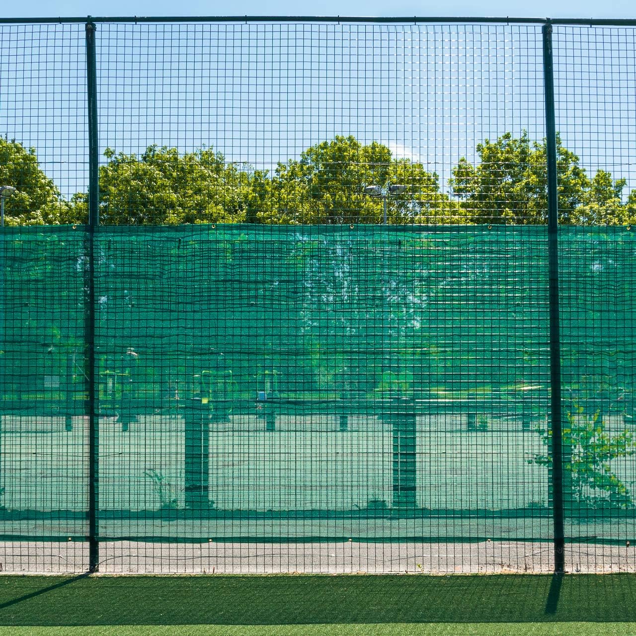 Vermont Tennis Court Wind Screen - 50% Shade | 6' x 60 or 6' x 40' Tennis Court Shade Cover – Green, Navy or Black [Optional Logo]