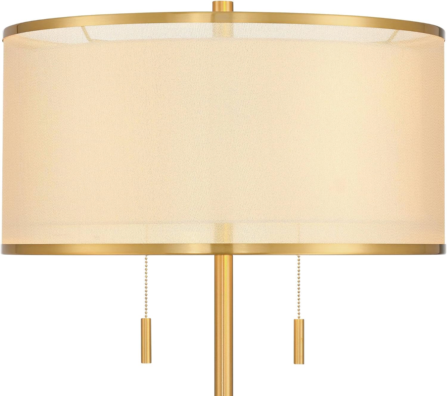 Possini Euro Design Granview Mid Century Modern 66' Tall Standing Floor Lamp with Glass Table USB Port Gold Metal Warm Brass Finish Living Room Bedroom House Reading Office Home Decor Entryway