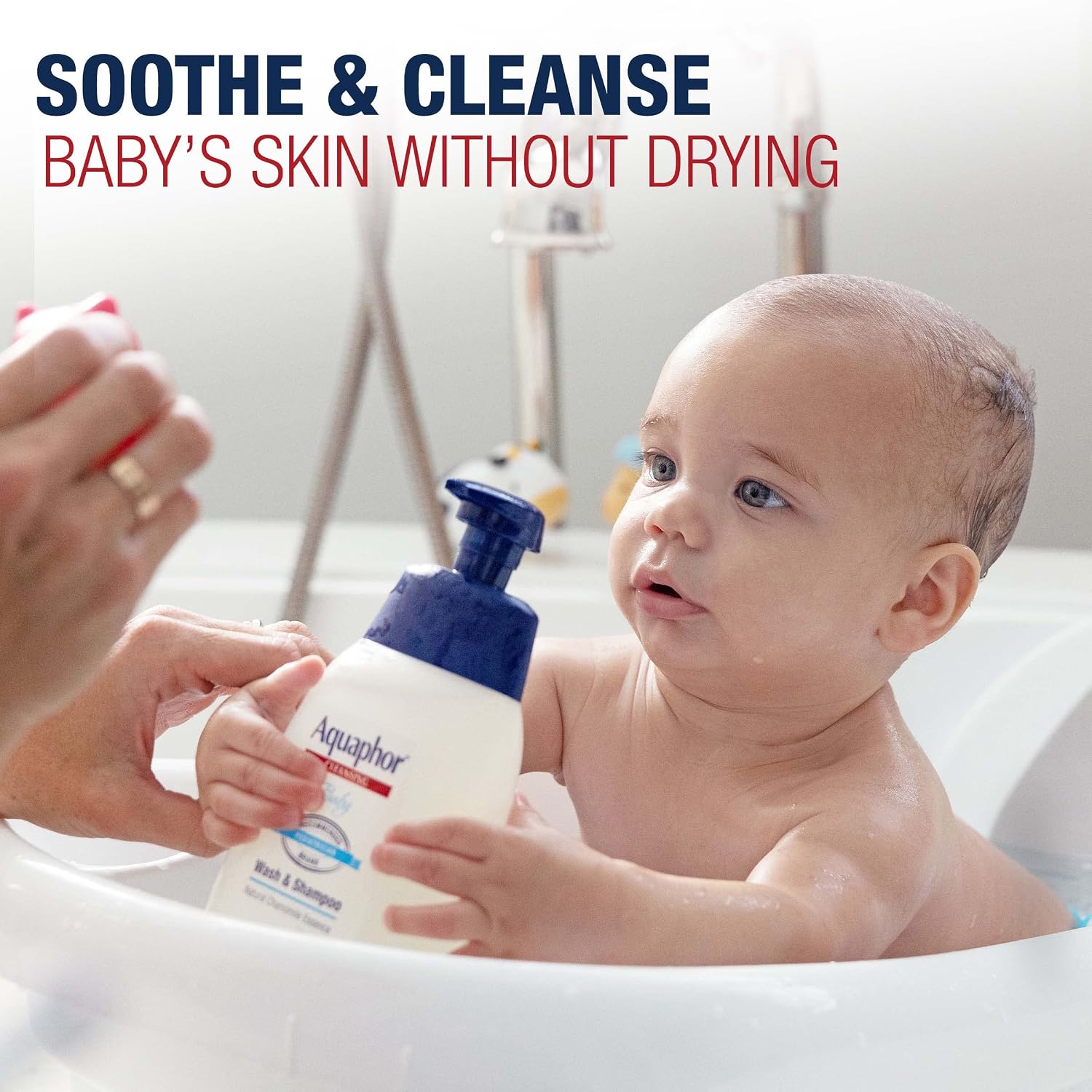 Aquaphor Baby Wash and Shampoo, Unscented Baby Shampoo and Wash, 25.4 Fl Oz Pump Bottle (Pack of 12)