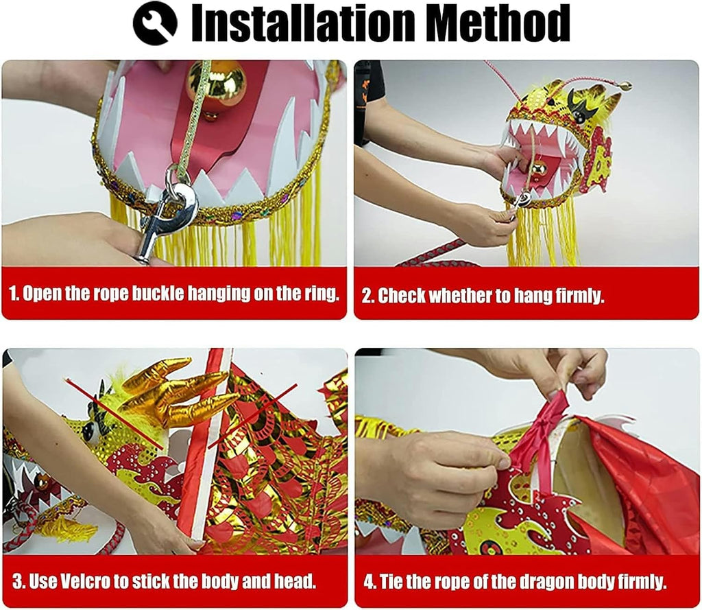 Chinese Dragon Dance 3D Dragon Dance Ribbon Slope Dragon Throw Streamer Silk-Like Flowy Chinese Dragon Ribbon Streamer + Travel Bag Interesting