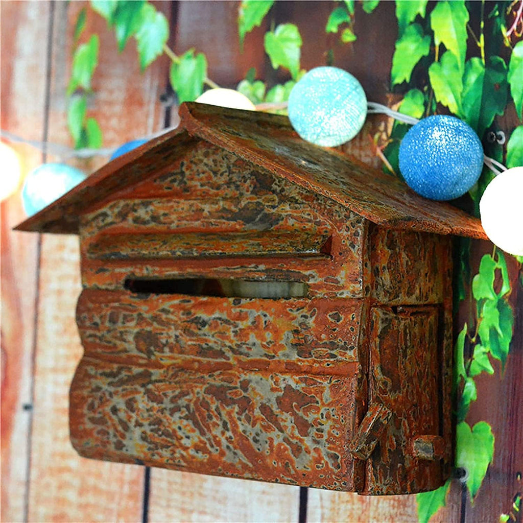 Suggestion Box Ballot Box Drop Box Vintage Wooden Outside Wall Mount Post Box Mailbox Letterbox Photography Props Mural Wedding Bar Cafe Window Display 40x26x14cm (Color : B)