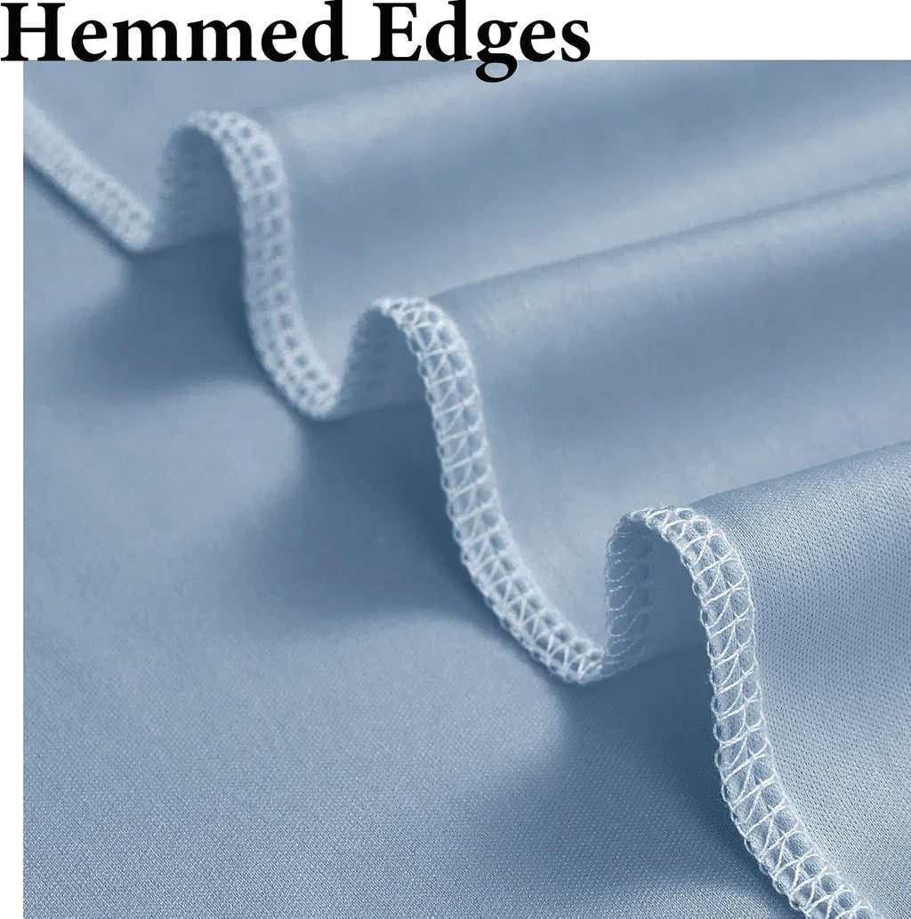 50ftx10ft Wrinkle Free Dusty Blue Backdrop Curtains for Parties, Silky Polyester Photo Backdrop Drapes 10 Panels 5x10ft Back Drop Cloth for Wedding Birthday Baby Shower Photography Background