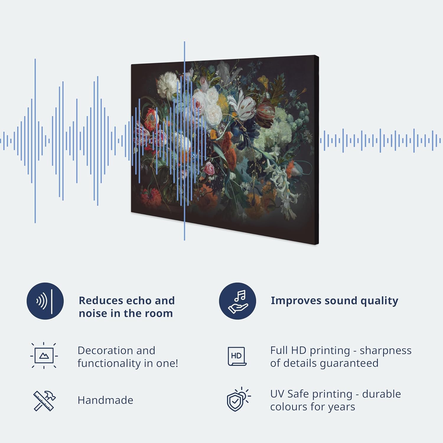 artgeist Acoustic Canvas Wall Art Nature Mountains 80x40 in - 5pcs Picture with Acoustic Foam Sound Print Artwork Room Acoustics Soundproofing Landscape Sky c-A-0095-b-m