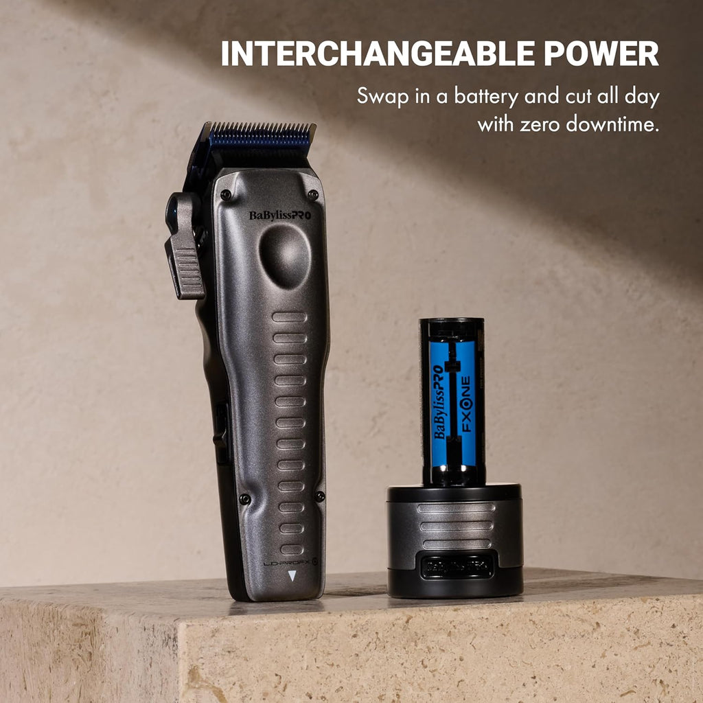 BaBylissPRO FXONE LO-PROFX Professional Cordless Clippers for Men with Interchangeable Battery