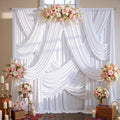 10 Panels 5x12ft White Backdrop Curtains for Wedding Parties, Wrinkle Free Polyester 12 ft Long Photo Backdrop Drapes Back Drop Cloth Drapery for Birthday Baby Shower Ceremony Photography Background