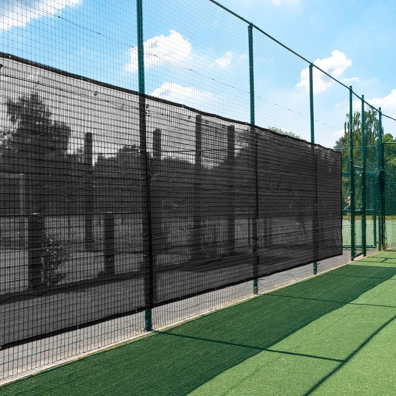 Vermont Tennis Court Wind Screen - 50% Shade | 6' x 60 or 6' x 40' Tennis Court Shade Cover – Green, Navy or Black [Optional Logo]