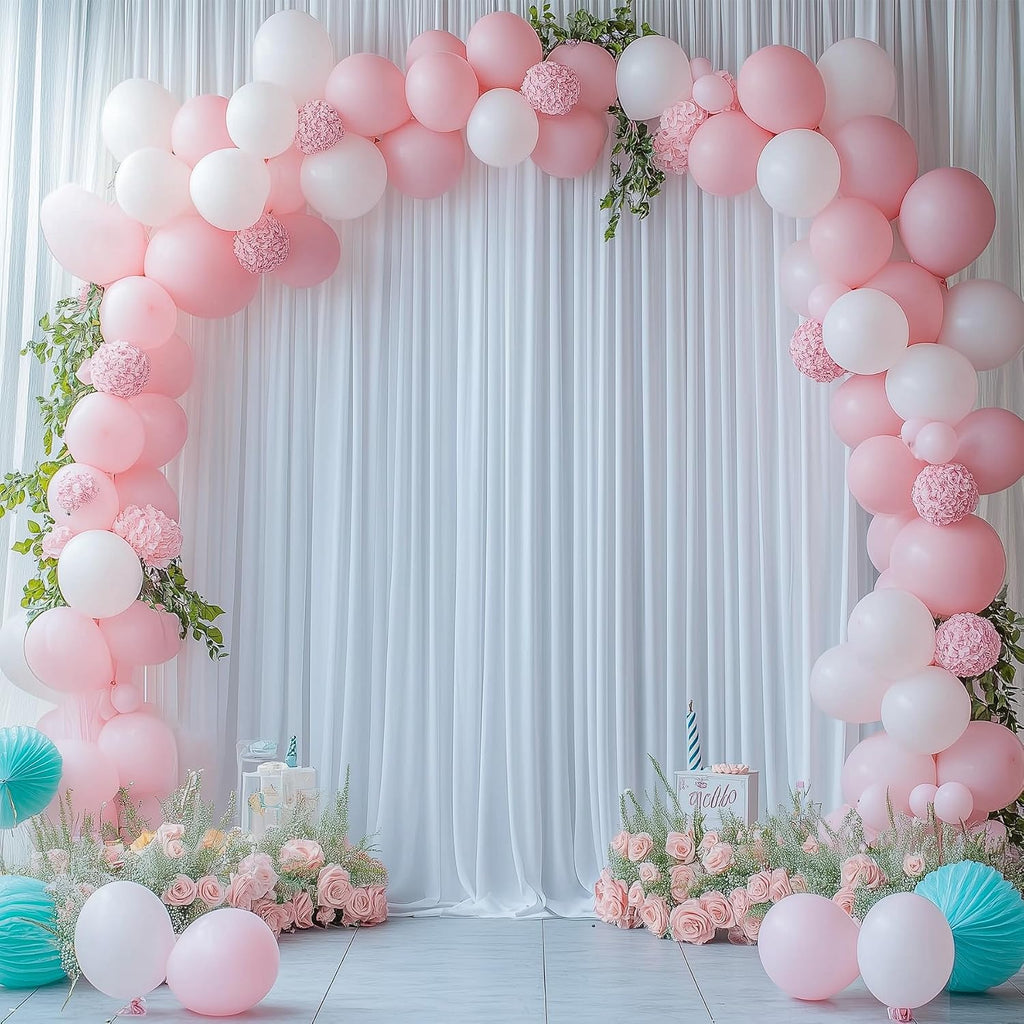 50ft x 15ft Long Backdrop Curtains for Wedding Parties, Wrinkle Free Polyester 10 Panels 15ft Long Photo Backdrop Drapes Back Drop Cloth Drapery for Birthday Photography Background Curtain