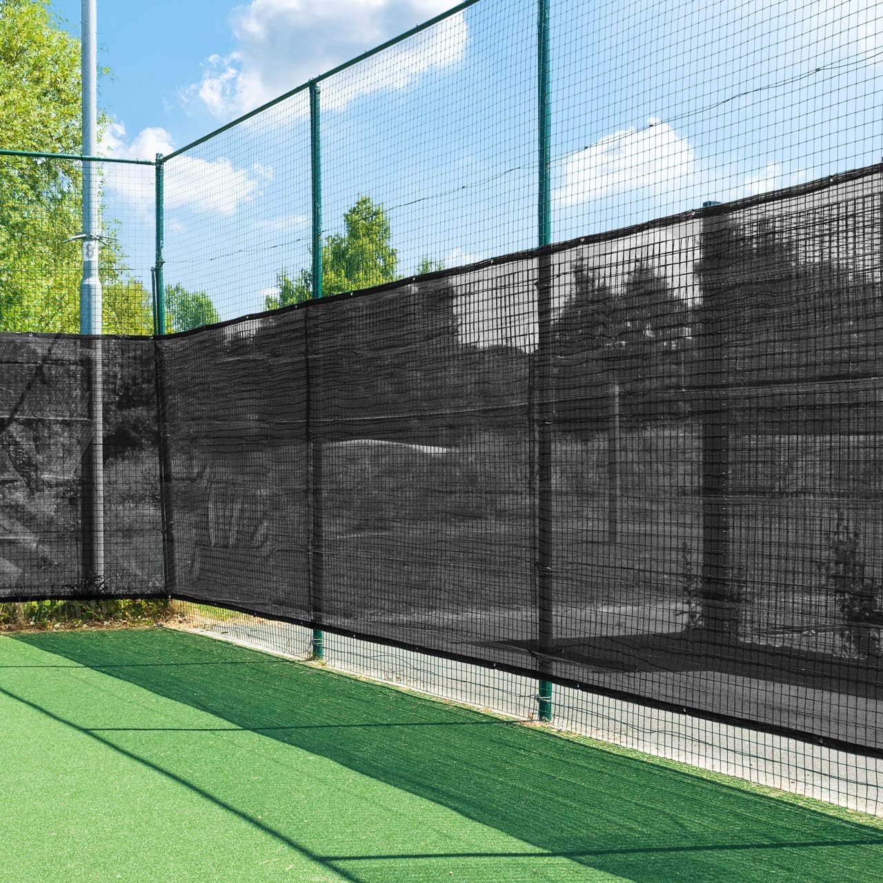 Vermont Tennis Court Wind Screen - 50% Shade | 6' x 60 or 6' x 40' Tennis Court Shade Cover – Green, Navy or Black [Optional Logo]