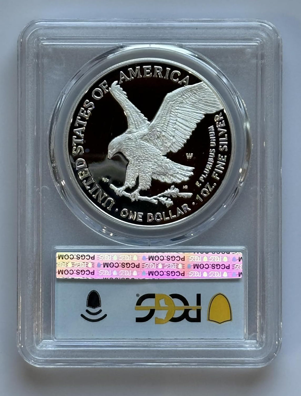 2025-W American Silver Eagle Proof Dollar, Army Privy Mark, PCGS PR69DCAM, First Strike, 250th Anniversary