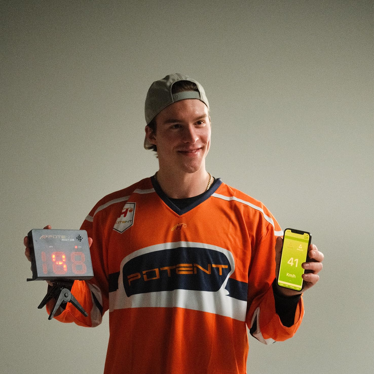Potent Hockey Training Equipment - Speed Radar Gun 2.0 - Instantly & Accurately Measure Shot, Ball, Pitch Speed - Track & Record Progress with App Support - Multi-Sports Training Gift (Hockey)