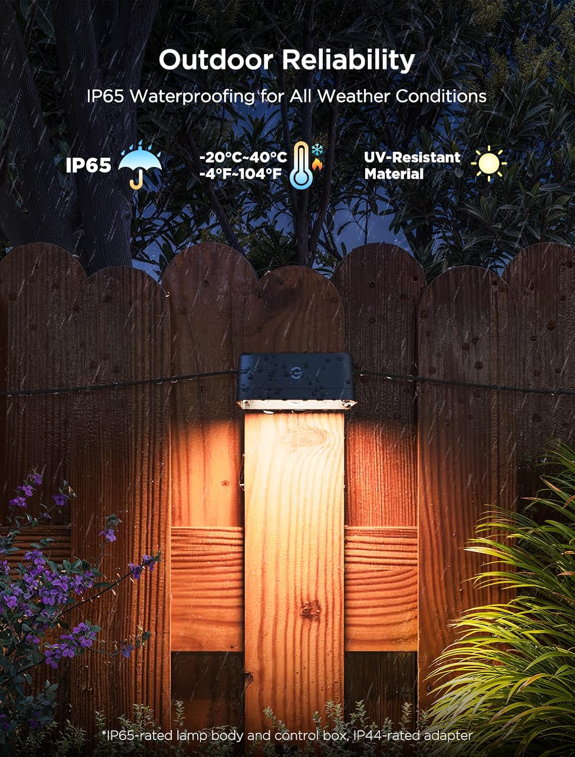 Govee Outdoor Deck Lights, Multicolor Outdoor Fence Lights, IP65 Waterproof Outdoor Lights with Smart Control, Preset Sences, Music Mode for Patio Decor, Wired 12 Packs (72ft)