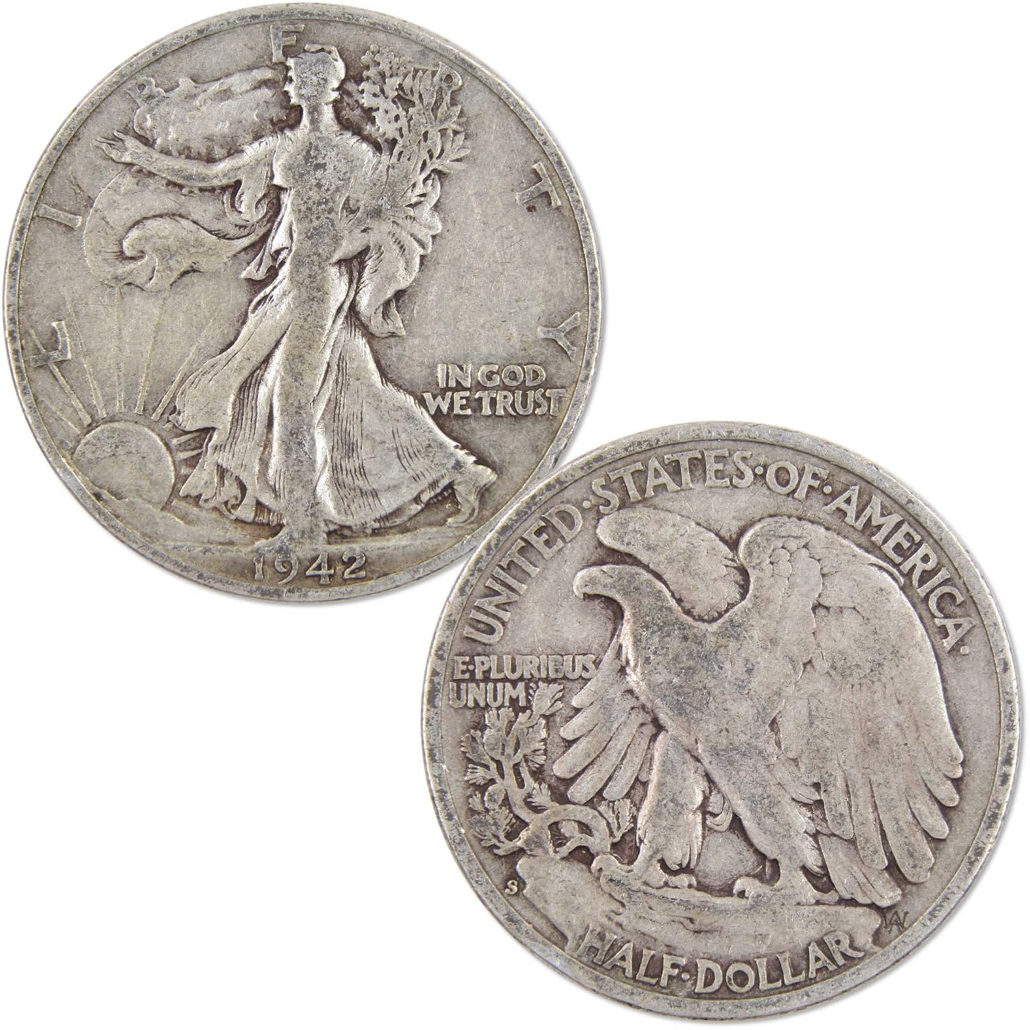 Liberty Walking Half Dollar 3 Coin PDS All Mint Gift Set VG 90% Silver 50c