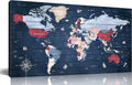 ZHAOSHOP World Maps for Wall - Blue Wall Decor for Living Room - World Map Canvas Wall Art Ready to Hang Size 59' x 29'