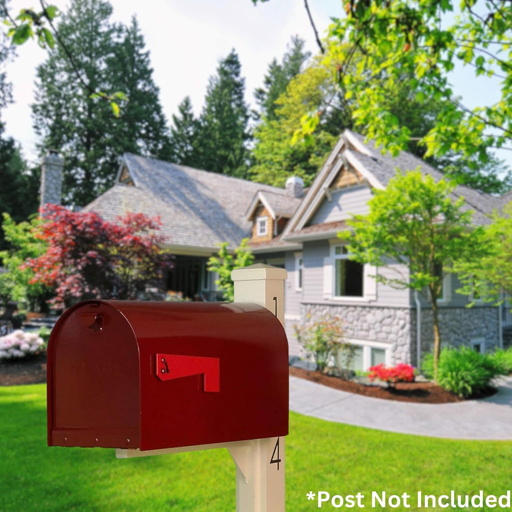 Special Lite Rigby Curbside Mailbox - Wine Aluminum Mailbox for Post Mount - SCR-1016A-WIN