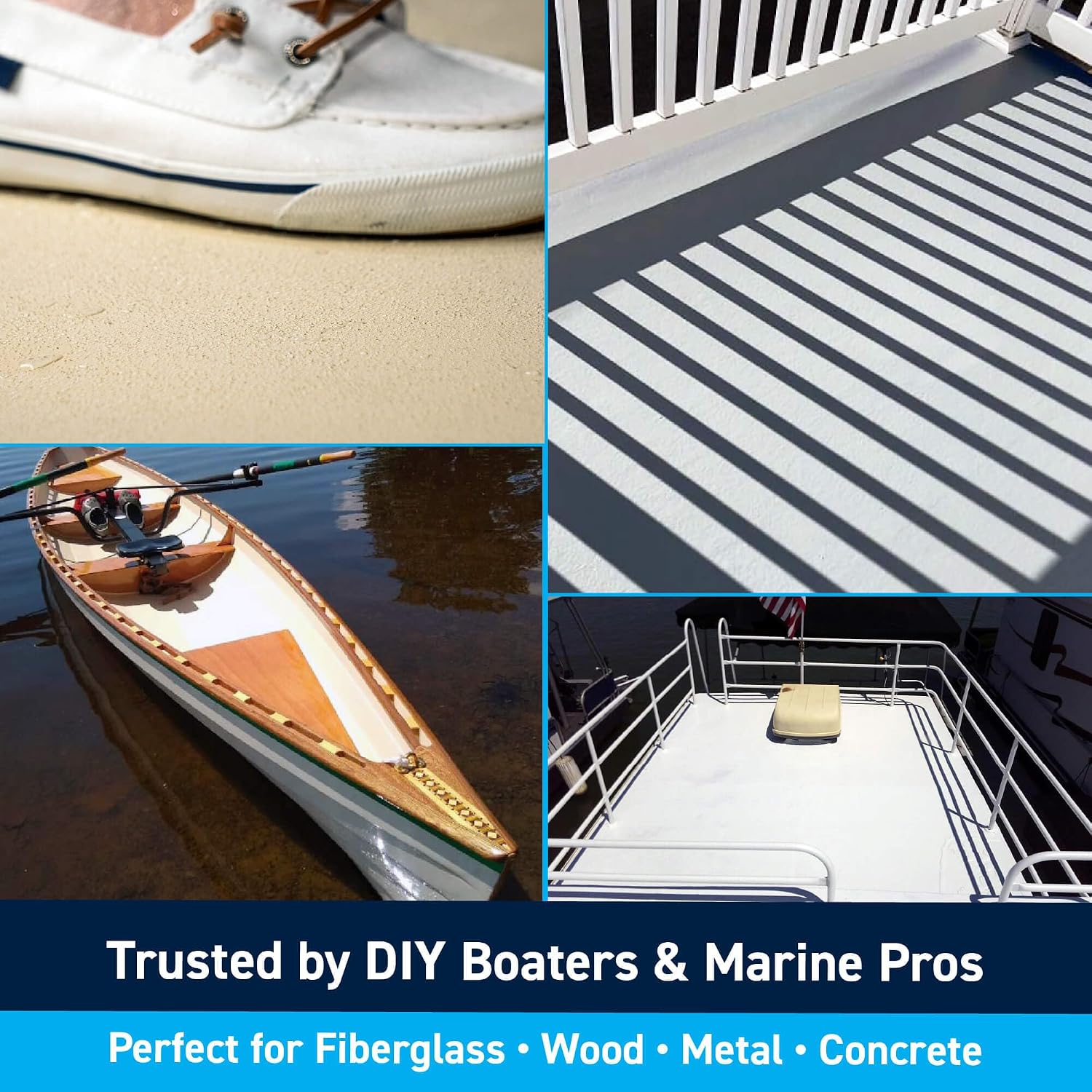 TotalBoat TotalTread Non-Skid Deck Paint, Marine-Grade Anti-Slip Traction Coating for Boats, Wood, Fiberglass, Aluminum, and Metals (Light Gray, Gallon)
