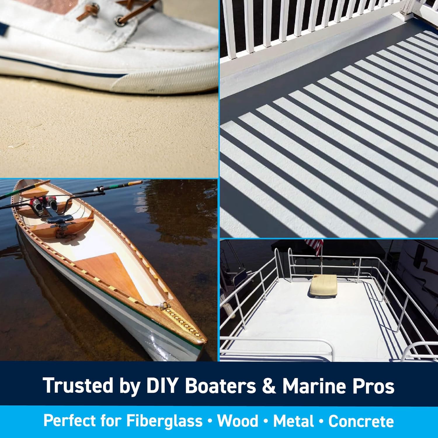 TotalBoat Non-Skid Deck Paint, Marine-Grade Anti-Slip Traction Coating for Boats, Wood, Fiberglass, Aluminum, and Metals (Gray, Gallon)